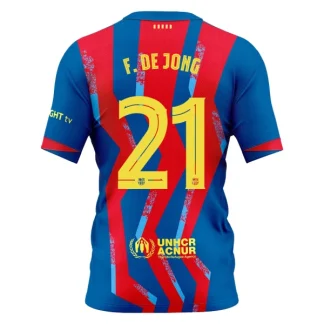 FC Barcelona Fjärdetröja 2025–26 Herr Frenkie de Jong #21 Kortärmad Fotbollströja