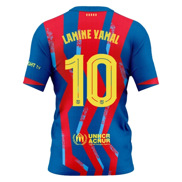 FC Barcelona Fjärdetröja 2025–26 Herr Lamine Yamal #10 Kortärmad Fotbollströja