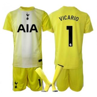 Guglielmo Vicario #1 Tottenham Hotspur Målvaktströja Tredjeställ 2025-26 Barn Gul Kortärmad + Shorts