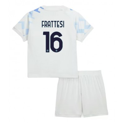 Inter Milan 2025/26 Bortatröja Barn Set – Davide Frattesi #16 Kortärmad Fotbollströja med Shorts