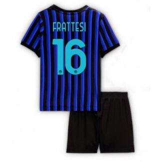 Inter Milan 2025/26 Hemmatröja Barn Set – Davide Frattesi #16 Kortärmad Fotbollströja med Shorts