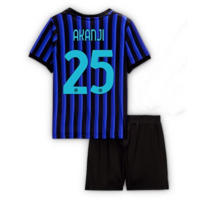 Inter Milan 2025/26 Hemmatröja Barn Set – Manuel Akanji #25 Kortärmad Fotbollströja med Shorts