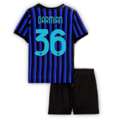 Inter Milan 2025/26 Hemmatröja Barn Set – Matteo Darmian #36 Kortärmad Fotbollströja med Shorts