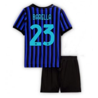 Inter Milan 2025/26 Hemmatröja Barn Set – Nicolò Barella #23 Kortärmad Fotbollströja med Shorts