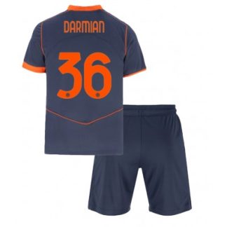 Inter Milan 2025/26 Tredjetröja Barn Set – Matteo Darmian #36 Kortärmad Fotbollströja med Shorts