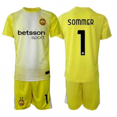 Inter Milan Yann Sommer #1 Målvaktsställ Borta Barn 2025-26 Gul Kortärmad + Shorts