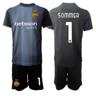 Inter Milan Yann Sommer #1 Målvaktsställ Hemma Barn 2025-26 Svart Kortärmad + Shorts