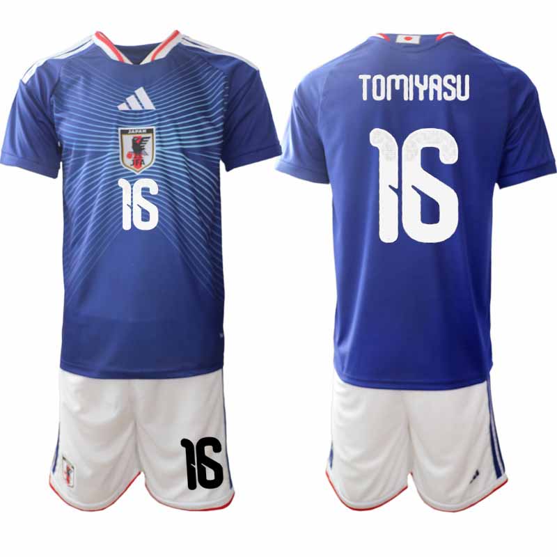Japan VM 2026 Hemmaställ Herr Takehiro Tomiyasu #16 Kortärmad Fotbollströja + Shorts