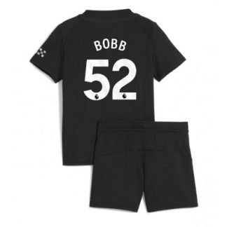 Manchester City Bortaställ 2025/26 Barn Oscar Bobb #52 Kortärmad Fotbollströja + Shorts