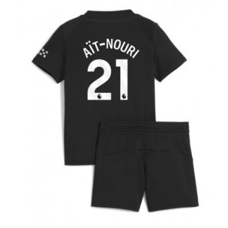 Manchester City Bortaställ 2025/26 Barn Rayan Aït-Nouri #21 Kortärmad Fotbollströja + Shorts