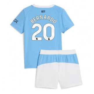Manchester City Hemmaställ 2025/26 Barn Bernardo Silva #20 Kortärmad Fotbollströja + Shorts