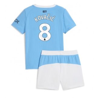 Manchester City Hemmaställ 2025/26 Barn Mateo Kovačić #8 Kortärmad Fotbollströja + Shorts