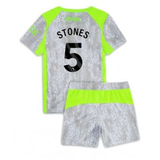 Manchester City Tredjeställ 2025/26 Barn John Stones #5 Kortärmad Fotbollströja + Shorts