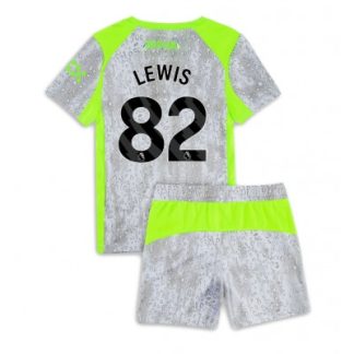 Manchester City Tredjeställ 2025/26 Barn Rico Lewis #82 Kortärmad Fotbollströja + Shorts
