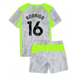 Manchester City Tredjeställ 2025/26 Barn Rodri #16 Kortärmad Fotbollströja + Shorts