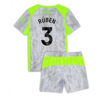 Manchester City Tredjeställ 2025/26 Barn Rúben Dias #3 Kortärmad Fotbollströja + Shorts