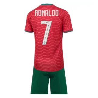 Portugal Hemmatröja VM 2026 Barn Cristiano Ronaldo #7 Kortärmad Fotbollströja + Shorts