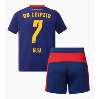 RB Leipzig 2025/26 Bortatröja Barn Set – Antonio Nusa #7 Kortärmad Fotbollströja med Shorts