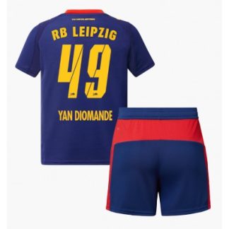 RB Leipzig 2025/26 Bortatröja Barn Set – Yan Diomande #49 Kortärmad Fotbollströja med Shorts