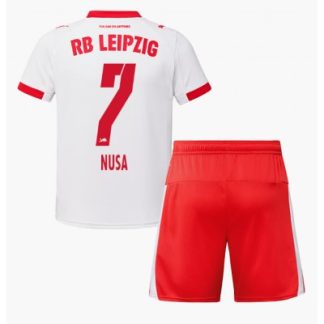 RB Leipzig 2025/26 Hemmatröja Barn Set – Antonio Nusa #7 Kortärmad Fotbollströja med Shorts