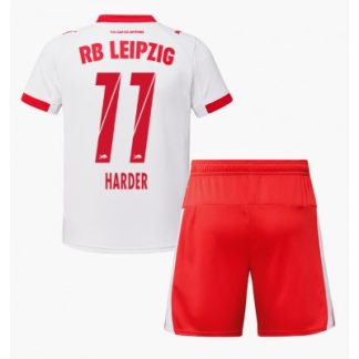 RB Leipzig 2025/26 Hemmatröja Barn Set – Conrad Harder #11 Kortärmad Fotbollströja med Shorts