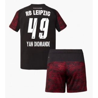 RB Leipzig 2025/26 Tredjetröja Barn Set – Yan Diomande #49 Kortärmad Fotbollströja med Shorts