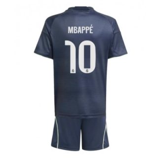 Real Madrid Bortatröja 2025–26 Barn Set – Kylian Mbappé #10 Kortärmad Fotbollströja med Shorts