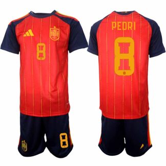Spanien VM 2026 Hemmaställ Herr Pedri #8 Fotbollströja Kortärmad + Shorts