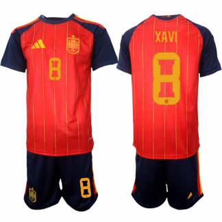 Spanien VM 2026 Hemmaställ Herr Xavi #8 Fotbollströja Kortärmad + Shorts
