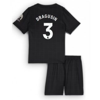 Tottenham Hotspur Bortaställ 2025/26 Barn Radu Dragusin #3 Kortärmad Fotbollströja + Shorts