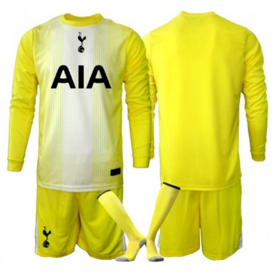 Tottenham Hotspur Målvaktströja 2025-26 Tredjeställ Barn Gul Långärmad + Shorts