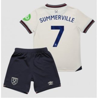 West Ham United 2025/26 Bortatröja Barn Set – Crysencio Summerville #7 Kortärmad Fotbollströja med Shorts