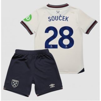 West Ham United 2025/26 Bortatröja Barn Set – Tomas Soucek #28 Kortärmad Fotbollströja med Shorts