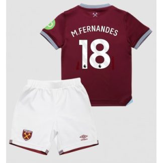 West Ham United 2025/26 Hemmatröja Barn Set – Mateus Fernandes #18 Kortärmad Fotbollströja med Shorts