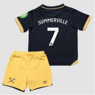 West Ham United 2025/26 Tredjetröja Barn Set – Crysencio Summerville #7 Kortärmad Fotbollströja med Shorts