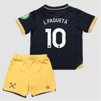 West Ham United 2025/26 Tredjetröja Barn Set – Lucas Paquetá #10 Kortärmad Fotbollströja med Shorts