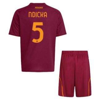 AS Roma Evan Ndicka #5 Barn Hemmatröja 2025/26 – Kortärmad Fotbollströja med Shorts