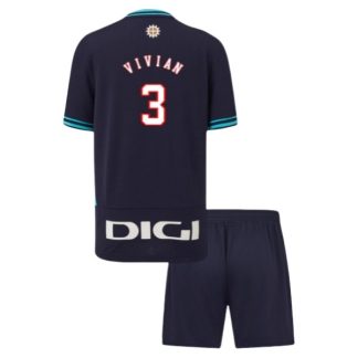 Athletic Bilbao Dani Vivian #3 Barn Bortatröja 2025/26 – Kortärmad Fotbollströja med Shorts