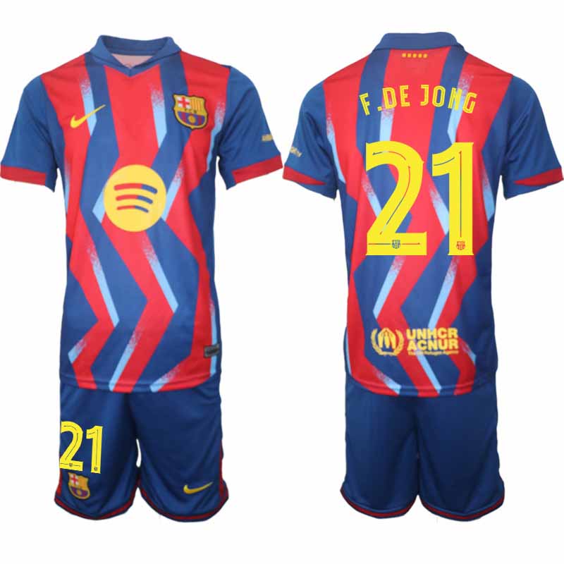 FC Barcelona Frenkie de Jong #21 Fjärdetröja 2025/26 Herr – Fotbollströja + Shorts