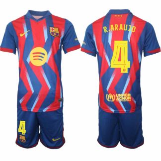 FC Barcelona Ronald Araujo #4 Fjärdetröja 2025/26 Herr – Fotbollströja + Shorts