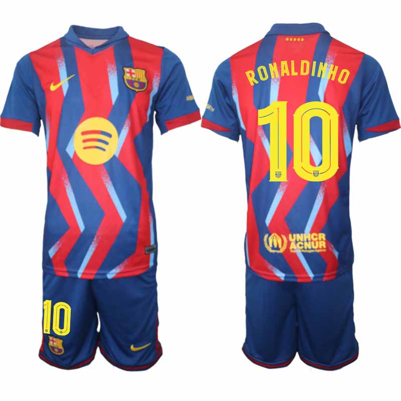 FC Barcelona Ronaldinho #10 Fjärdetröja 2025/26 Herr – Fotbollströja + Shorts