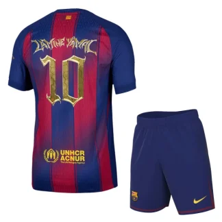 FC Barcelona x Kopa Trophy Edition 2025/26 Lamine Yamal #10 Barn Fotbollströja med Shorts