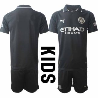 Manchester City 2025/26 Bortaställ Barn – Kortärmad Fotbollströja med Shorts
