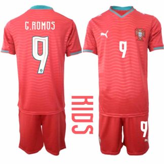 Portugal Barn Hemmaställ VM 2026 Gonçalo Ramos #9 Kortärmad Fotbollströja med Shorts
