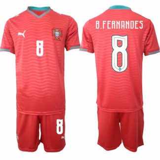 Portugal Hemmaställ VM 2026 Bruno Fernandes #8 Herr Kortärmad Fotbollströja med Shorts