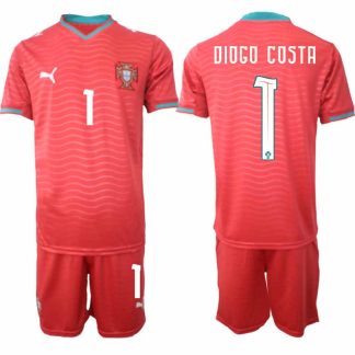 Portugal Hemmaställ VM 2026 Diogo Costa #1 Herr Kortärmad Fotbollströja med Shorts