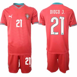 Portugal Hemmaställ VM 2026 Diogo Jota #21 Herr Kortärmad Fotbollströja med Shorts