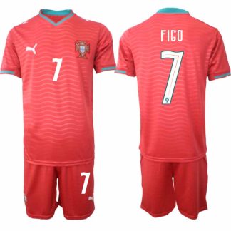 Portugal Hemmaställ VM 2026 Luís Figo #7 Herr Kortärmad Fotbollströja med Shorts
