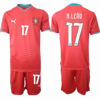 Portugal Hemmaställ VM 2026 Rafael Leão #17 Herr Kortärmad Fotbollströja med Shorts