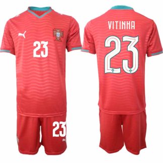 Portugal Hemmaställ VM 2026 Vitinha #23 Herr Kortärmad Fotbollströja med Shorts